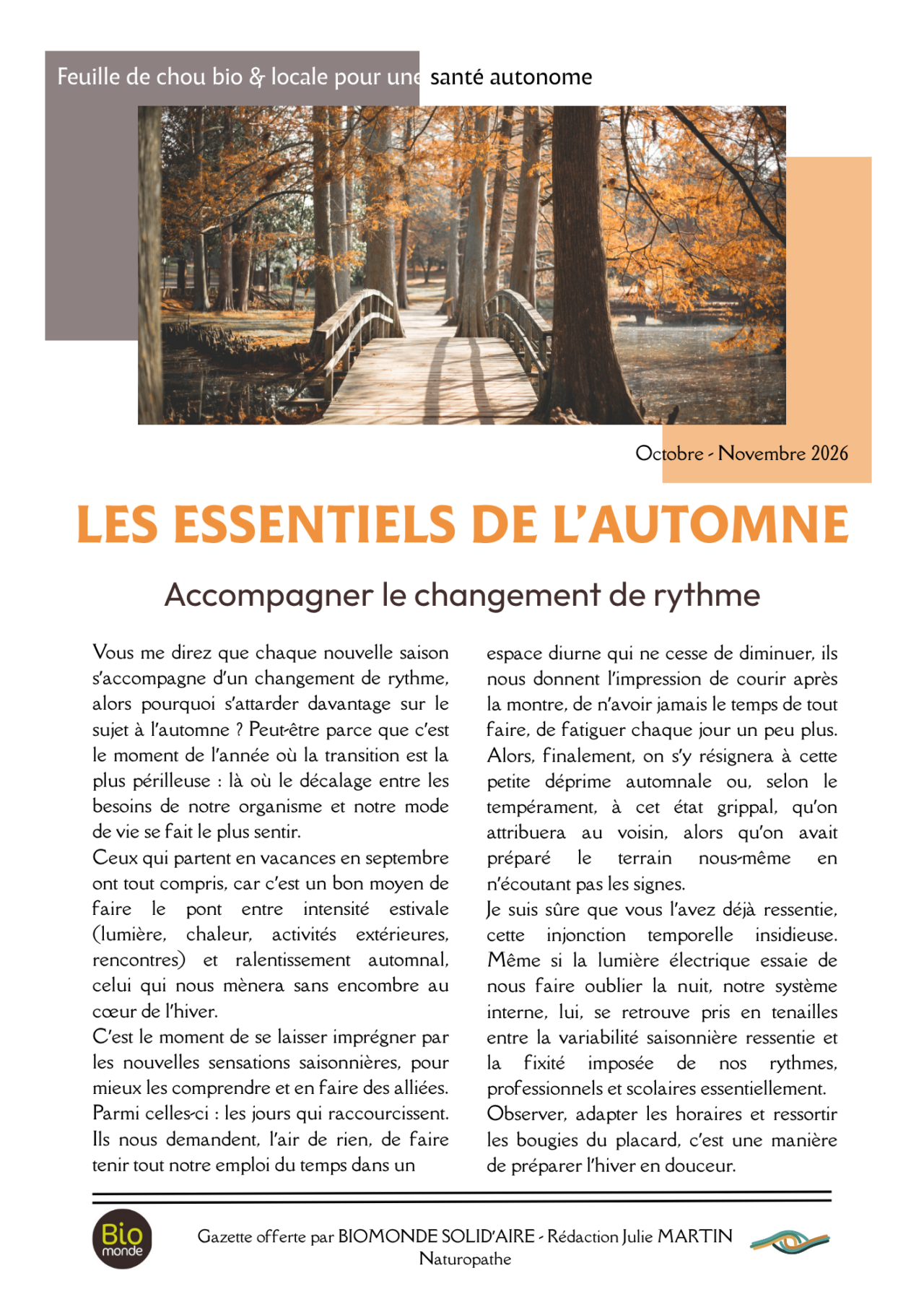 Gazette Biomonde Solid'Aire n°1