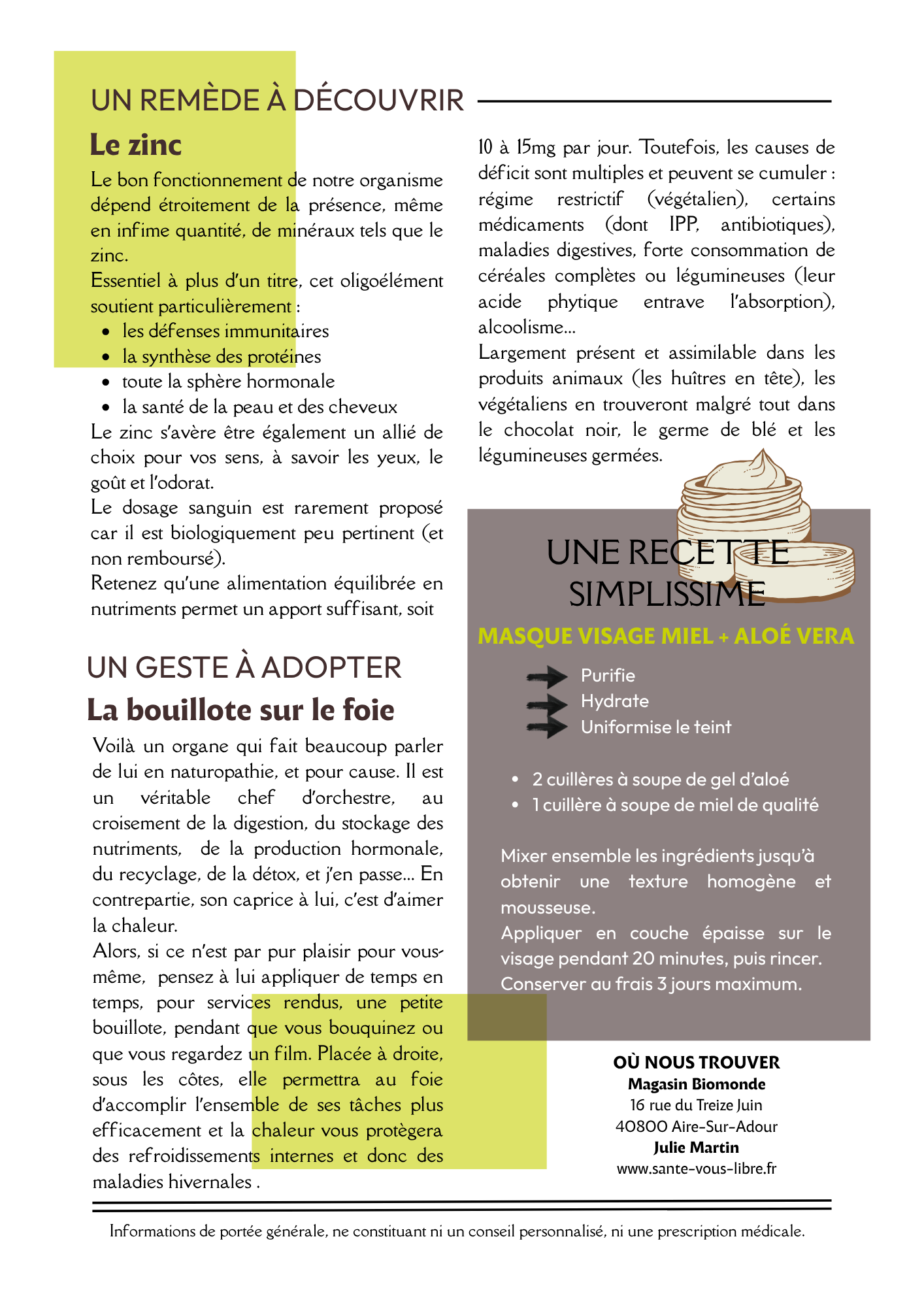 Gazette Biomonde Solid'Aire